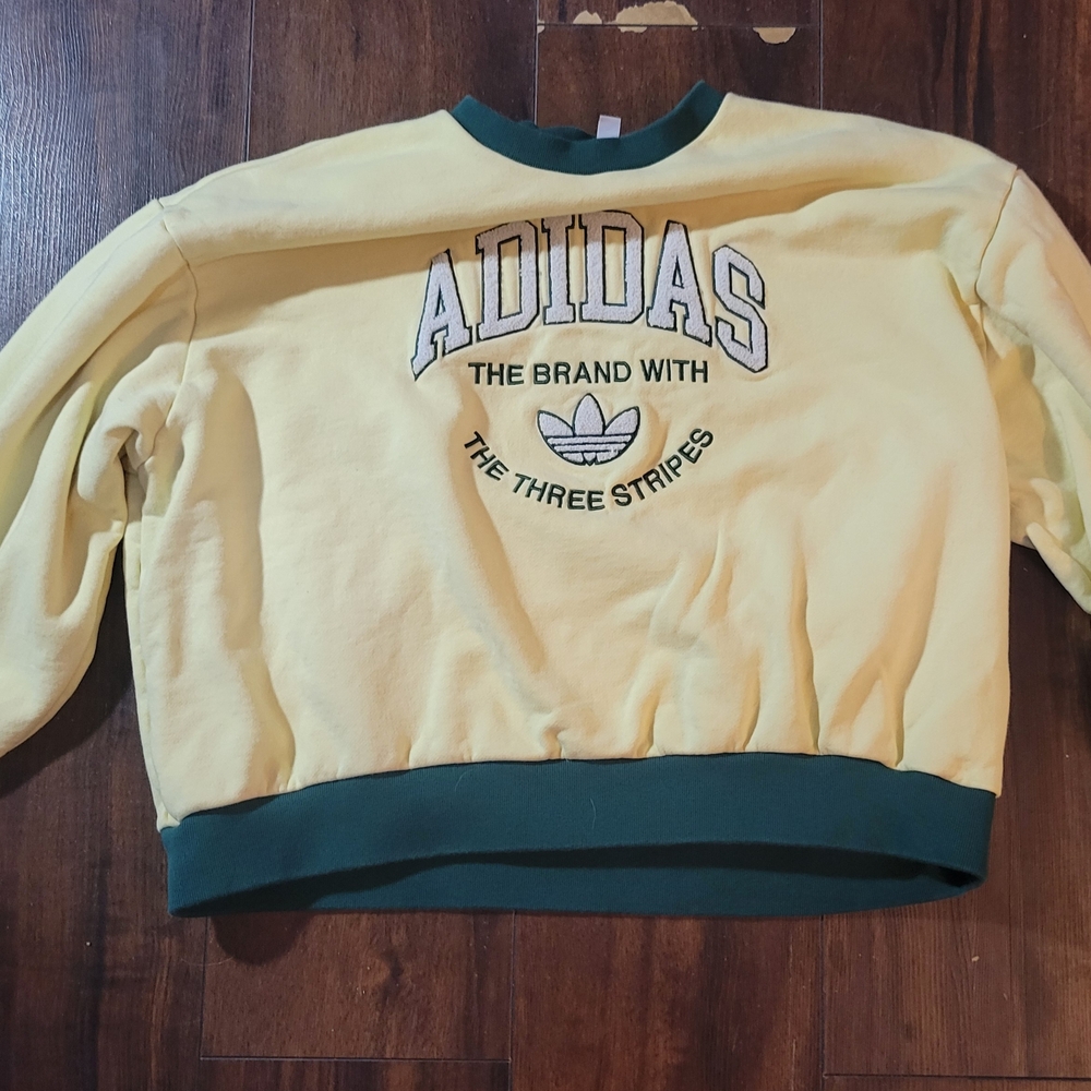 Adidas Yellow Sweatshirt with Green Accents